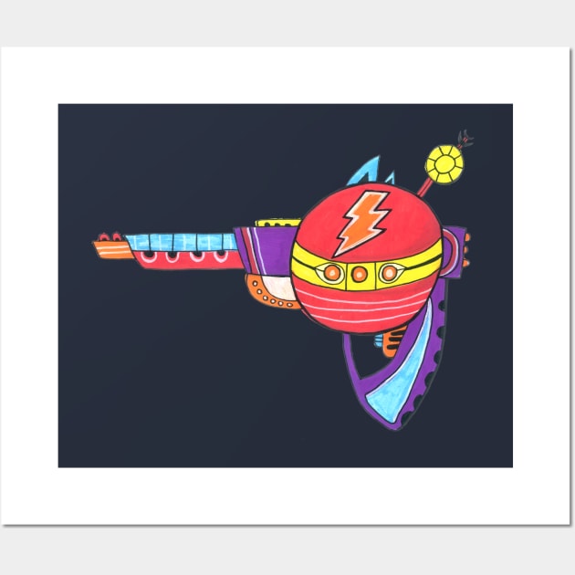 Alien Lightning Blaster Wall Art by DoodlesAndStuff